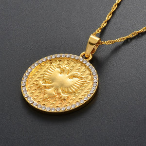 Fashion Albanian Eagle necklace with shiny stones