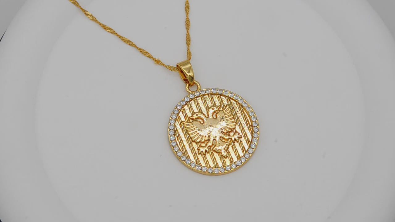 Fashion Albanian Eagle necklace with shiny stones