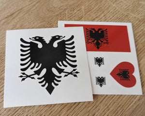 Albanian Eagle +Heart Tatuazhe e përkohëshme - Temporary tattoo (set of 2)