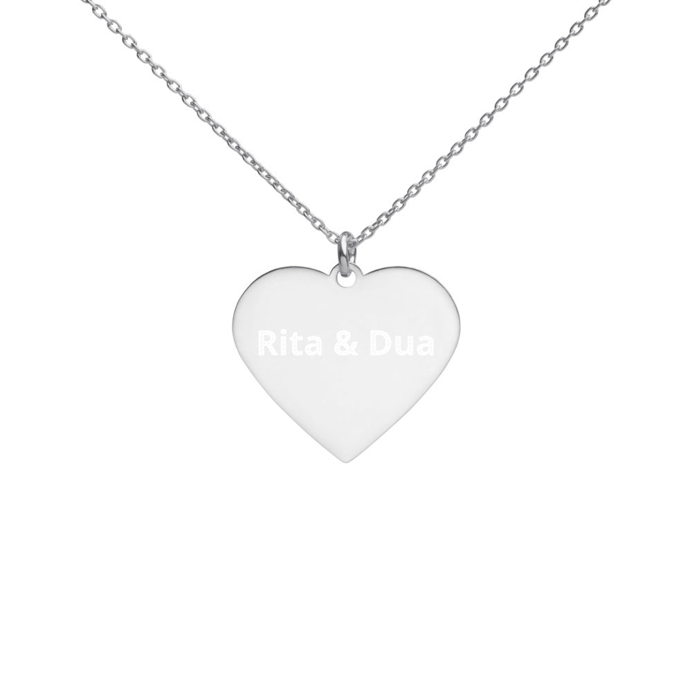 Personalized Engraved Silver Heart Necklace for Women