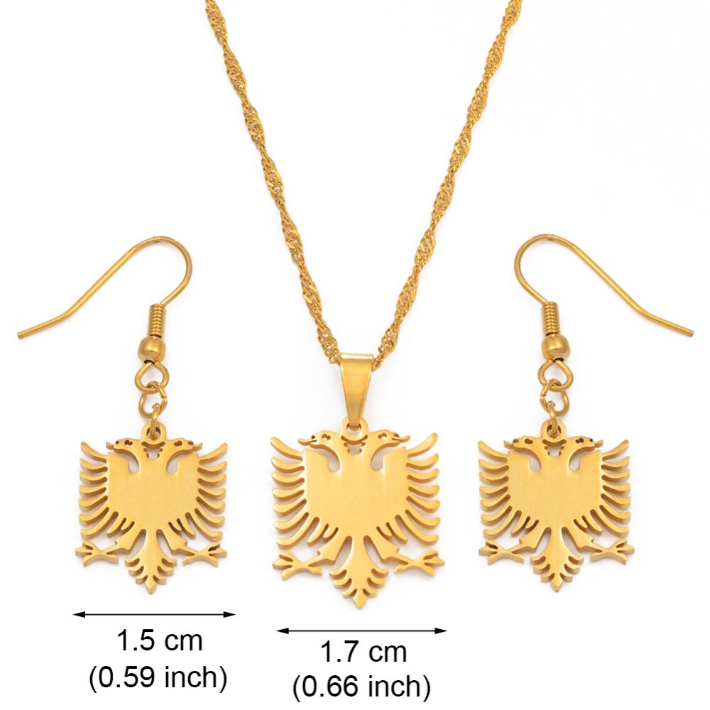 Albanian Eagle Necklaces and Earrings Set